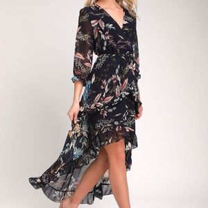 Carrie Floral Ruffled High-Low Dress